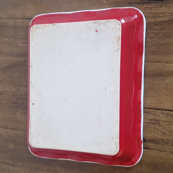 Red and White Ceramic Baking Dish - Picture 4 of 10